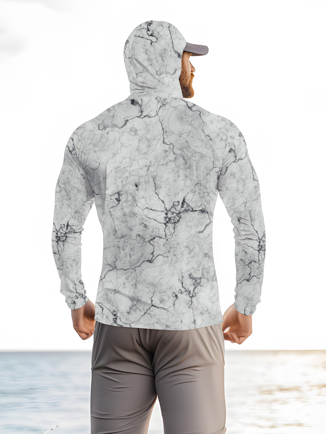 Men Hood Fishing Shirt long sl - Fishing Shirt Uv Protection 评论和价格