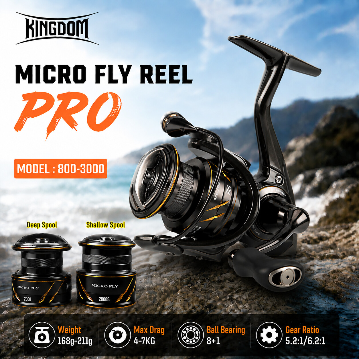 Kingdom Micro Fly Pro Fishing  - Kastking Reel Zephyr 评论和价格